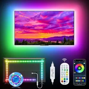 데이밋 RGB 9.84피트 LED 스트립 조명 32-43인치 TV용 드림컬러 음악 동기화 백라이트 색상 변경 홈 게이밍