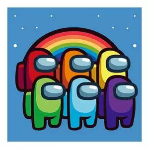 어몽어스 무지개 보석십자수 미니이젤 20x20cm