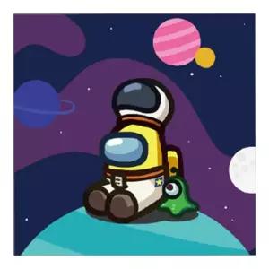 어몽어스 SPACE시리즈 우주비행사 보석십자수 캔버스 25x25cm