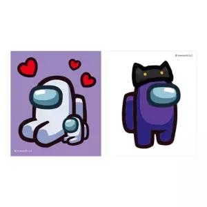 어몽어스 퍼플 앤 캣 보석십자수 스티커 9.5x11cm