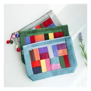 어성봄옷 [박 상방] 고급 누비대형 조각보파우치(대)