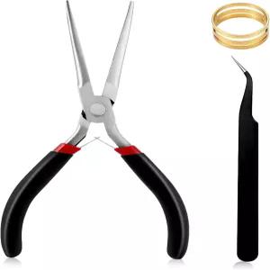 편안한 그립 핸들이 있는 어스투스 니들 노즈 플라이어 6인치 엑스트라 롱 와이어 랩핑 수제 공예 보석