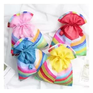 출근룩 [박 상방] 무지개 모시 복주머니대C