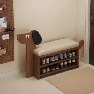 강아지 원목 신발 업그레이드 안정형 벤치 수납 이중