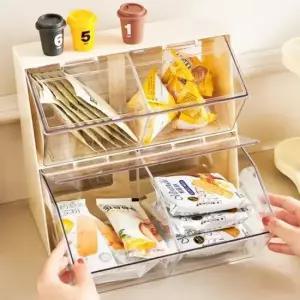 [생활] 주방 탕비실 펜트리 4구 티백 커피 캡슐 다용도 정리함 수납함 4칸