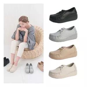 출근룩 [올리] 소가죽 밴딩 컴포트화 5.5cm