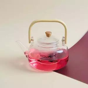 대나무 GD69DT29 손잡이 유리 다관 차주전자 800ml