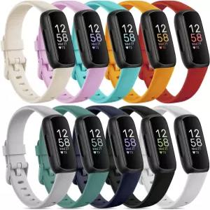 Falluya 10 팩 Fitbit Inspire 3 밴드 소프트 스포츠 트래커 스마트 워치와 호환 가능