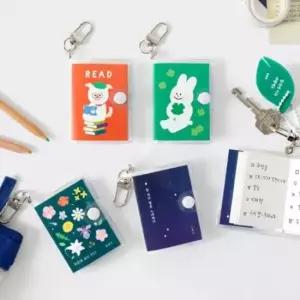 [문구/오피스] 고리 휴대용 수첩 캐릭터 가방 키링 키링 열쇠고리 소품 미니 디자인 노트