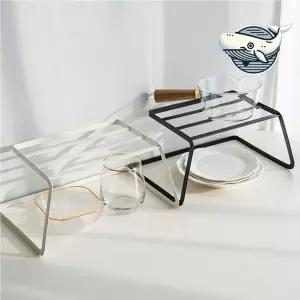 주방 수납 블랙 미니선반 간편한 그릇정리