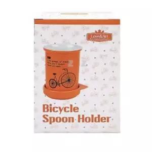 [RIZPICK]키친프리 도자기 수저통 주황 수저 보관함 꽃이 받침