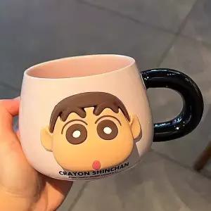 [RIZPICK]짱구 3D 페이스 자석 머그컵 500ml-핑크