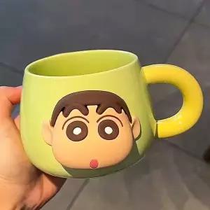 [RIZPICK]짱구 3D 페이스 자석 머그컵 500ml-그린