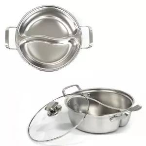 인덕션 DN93RY58 겸용 스텐 304 샤브냄비 반반냄비 31.2cm 4호