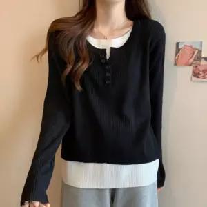 스웨터 레이어드 니트 티셔츠 루즈핏