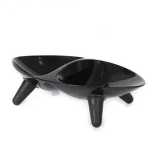 [반려] 강아지 밥그릇 식기 멜라민 블랙 애견 반려견 쌍식기