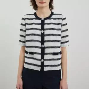 [올리비아로렌] MG01 스트라이프 반팔 자켓 VOCFU4M5151_P390467444