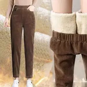 캐주얼 여자 하이웨스트 골덴 기모 밴딩 9부 슬랙스 (HSJ-WFGOKGK)