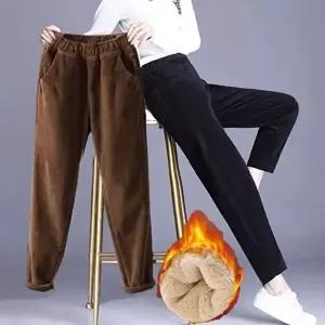 여자 골덴 9부 데일리 밴딩 슬랙스 기모 하이웨스트 (HSJ-WFGMB3V)