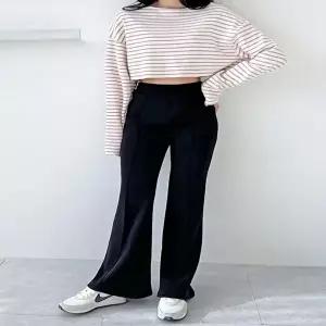 여성 블랙 겨울 밍크 안감 부츠컷 슬림핏 밴딩팬츠 (HSJ-WFGEV01)