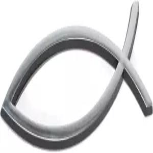 대형 실버 크리스천 물고기 자동 엠블럼