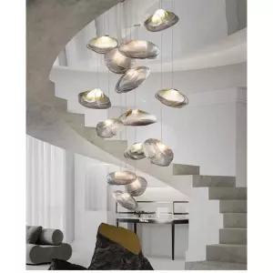 유리 샹들리에 복층 램프갓 호텔 펜트하우스 조명거실 식당