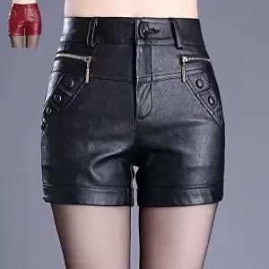가죽반바지 팬츠 여성 하이웨스트 슬림 빅사이즈 (HSJ-WCCD043)