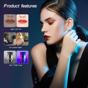 RGB LED 카메라 조명 풀 컬러 출력 비디오 램프 키트 밝기  2500K-8500K 이중 색상 패널 CRI 95+