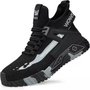 WOWSTICK 경량 작업 안전 스틸 토 스니커즈 미끄럼 방지 통기성 구조 테화