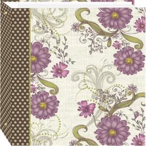 마그네틱 셀프 스틱 3링 사진 앨범 100페(50매) 베리 플라워 디자인