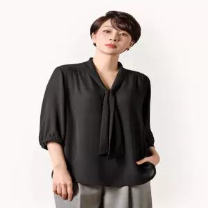 [마담엘레강스][마담엘레강스] 카타리나 타이 블라우스 KYU1BL0102