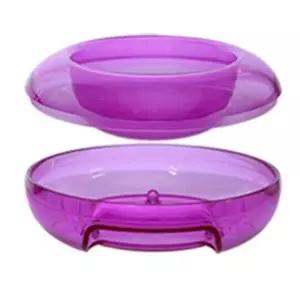 [RIZPICK]강아지 밥그릇 고양이 식기 애견 물그릇 반투명보라 M