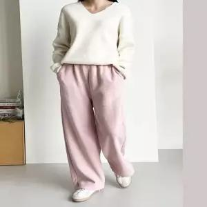 여성 6컬러 겨울 파스텔 와이드 데일리 골지 기모팬츠 (HSJ-WFGEV04)