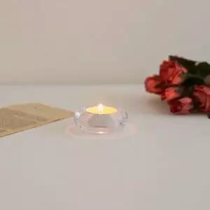 [하프클럽/]빈티지 라운드 크리스탈 유리 캔들홀더 촛대