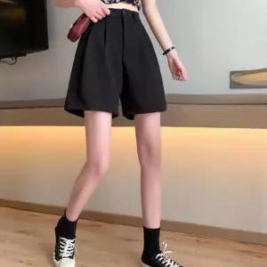 하이웨스트 반바지 여자팬츠 여름 신축성굿 허리밴딩