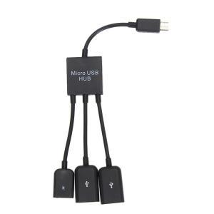 3in 1 마이크로 USB 허브 듀얼 2.0 호스트 OTG 어댑터  포트 케이블 Y 스플리터 분배