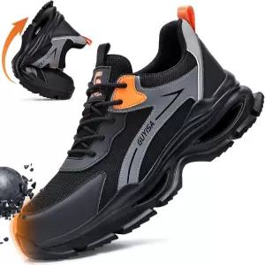 남성용 경량 펑크 방지 안전 신발 작업화 텐메르 스틸 토 슈즈 건설 창고 편안한