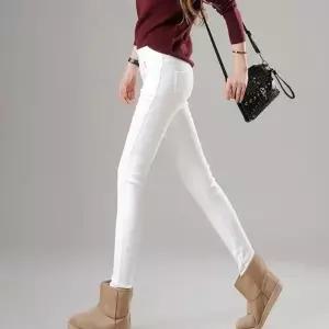 여성 겨울팬츠 슬림 기모 밴딩팬츠 기모스티치 스키니 (HSJ-WE43EBD)