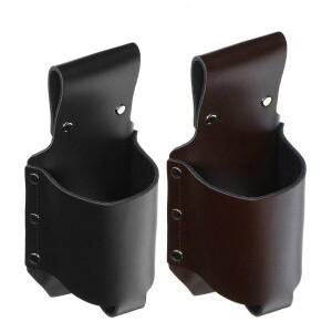 휴대용 호환 음료 컵 커버 카바 빈티지 가죽 머그잔 야외 행잉 하이킹 캠핑 병 허리 맥주 벨트 가방 크기