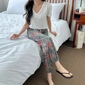 여자 여름 쿨바지 조거팬츠 밴딩 오리엔탈 패턴바지 (HSJ-WF48076)