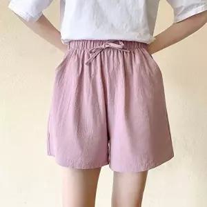 팬츠 여름 8컬러 린넨 허리밴딩 반바지 3부 여자 (HSJ-WFGVSWI)