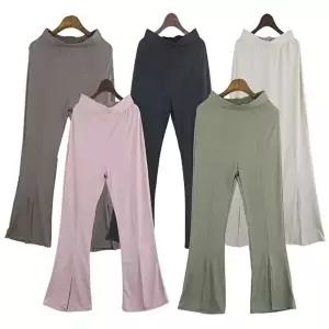 여자 핀턱 앞트임 허리밴딩 나팔바지 캐주얼룩 (HSJ-WFGS4MR)