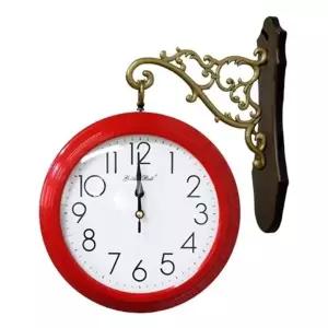 양면 벽걸이 인테리어 시계 조용한 거실 디자인 벽시계 모던 스타일 빨강