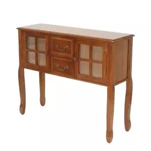 엔틱콘솔 폭좁은 복도 서랍장 인테리어 엔트리 거실용 수납형 라이트월넛 원목 현관 벽부착