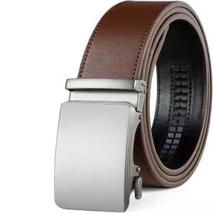 드로즈먼 가죽 래칫 벨트 1 3/8인치 클릭 슬라이딩 자동 버클 맞춤형 트림 포함