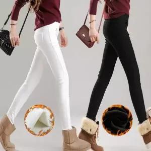 여성 2컬러 겨울바지 슬림핏 기모안감 스판 밴딩팬츠 (HSJ-WFFS4PK)