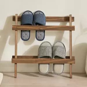 예다움 원목 슬리퍼 정리대 실내화 거치대 거실화 꽂이 2단