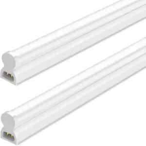 하이콜리티 2팩 LED 샵 라이트 4FT T5 통합 싱글 픽스처 22W 2200lm 6500K 초밝은 흰색 연결 가능한