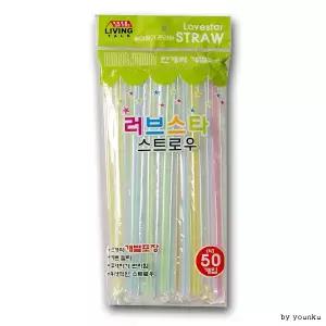 음료컵 일회용품 스트로우 러브스타 빨대 슬러시