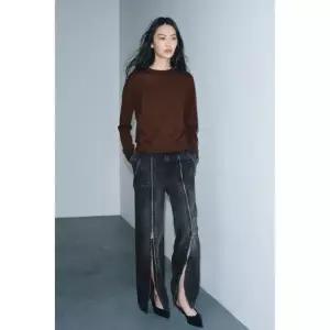 [국내배송] 자라 ZARA 100% 울 엑스트라 소프트 스웨터 - 브라운 924289